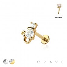 KITTY CAT THREADLESS (PUSH IN) 316L SURGICAL STEEL LABRET SET